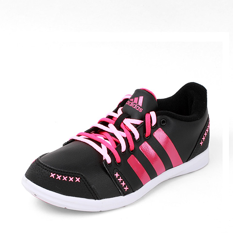 Adidas/阿迪达斯童鞋 年秋季Girlow K女童黑色合成革训练鞋G62485