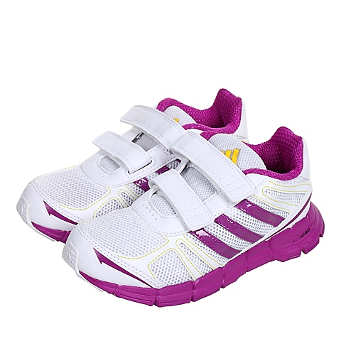Adidas/阿迪达斯童鞋紫色网布女小中童跑步鞋Q23373