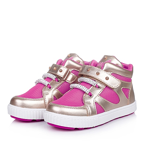 BARBIE/芭比童鞋2015春季新款PU/织物金色女小中童休闲鞋DA1292