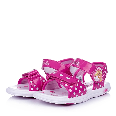 BARBIE/芭比童鞋夏季新款PU红色女小童沙滩凉鞋DA1381