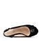 BASTO/百思图夏季黑色贴膜羊皮女皮凉鞋 TTV08BL3婚鞋系列