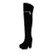 BASTO/百思图冬季黑色羊绒皮女皮靴TNP80DC3超高跟粗跟超长靴