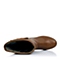 BASTO/百思图冬季专柜同款 女士 棕色油蜡牛皮女皮靴(绒里）TFY62DZ3
