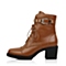 BASTO/百思图冬季棕色牛皮女皮靴（绒里）X3351DZ4