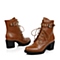 BASTO/百思图冬季棕色牛皮女皮靴（绒里）X3351DZ4