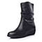 BASTO/百思图冬季专柜同款黑色油蜡牛女靴（绒里）TFY77RZ4