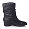 BASTO/百思图冬季专柜同款黑色油蜡牛女靴（绒里）TFY77RZ4