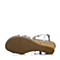 BASTO/百思图夏季专柜同款兰色羊皮坡跟女凉鞋TWA13BL5