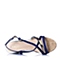 BASTO/百思图夏季专柜同款兰色羊绒皮坡跟罗马女凉鞋TBZ17BL5