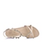 BASTO/百思图夏季专柜同款米色羊皮女凉鞋TCR08BL5