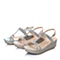 BASTO/百思图年夏季粉色山羊皮坡跟女凉鞋TF601BL5