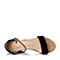 BASTO/百思图夏季专柜同款黑色羊皮女凉鞋TG502BL5