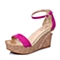 BASTO/百思图夏季专柜同款紫红羊皮女凉鞋TG502BL5