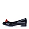 BASTO/百思图秋季专柜同款黑色漆皮牛皮浅口女单鞋L820DCQ5
