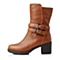 BASTO/百思图冬季专柜同款棕色牛皮女靴TIF62DZ5