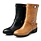 BASTO/百思图冬季专柜同款棕色牛皮女靴TP762DZ5