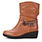 BASTO/百思图年冬季专柜同款棕色牛皮女靴TN461DZ5 专柜2