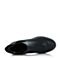BASTO/百思图冬季专柜同款黑色山羊皮女靴(绒里)TNT46DD5