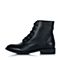 BASTO/百思图冬季专柜同款黑水染牛皮女靴(绒里)15X22RD5