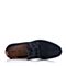 BASTO/百思图夏季专柜同款深蓝色牛皮休闲方跟男单鞋ANN02BM5