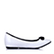 BASTO/百思图春季专柜同款白色牛皮简约时尚复古波点女单鞋TW121AQ6
