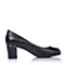BASTO/百思图春季专柜同款黑色羊皮优雅高跟女单鞋TT720AQ6