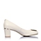 BASTO/百思图春季专柜同款米白色羊皮优雅高跟女单鞋TT720AQ6