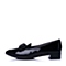 BASTO/百思图春季专柜同款黑色牛皮蝴蝶结舒适浅口女单鞋TR821AQ6