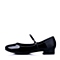 BASTO/百思图春季专柜同款黑色牛皮时尚玛丽珍女单鞋TL825AQ6