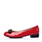 BASTO/百思图春季红色漆皮牛皮优雅舒适方跟女单鞋TL821AQ6