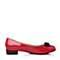 BASTO/百思图春季红色漆皮牛皮优雅舒适方跟女单鞋TL821AQ6