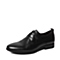 BASTO/百思图春季专柜同款黑色牛皮时尚简约商务系带方跟男皮鞋AKJ05AM6