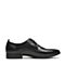 BASTO/百思图春季专柜同款黑色牛皮时尚简约商务系带方跟男皮鞋AKJ05AM6