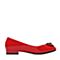 BASTO/百思图春季专柜同款红色牛皮甜美淑女舒适浅口圆头女单鞋TL824AQ6