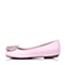 BASTO/百思图春粉色羊皮甜美舒适平跟女单鞋A6075AQ6