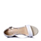 BASTO/百思图夏季专柜同款白/银色牛皮坡跟女皮凉鞋TG508BL6