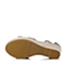 BASTO/百思图夏季专柜同款金色亮片布坡跟女凉鞋TG507BL6