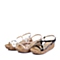 BASTO/百思图夏季专柜同款白色漆皮牛皮坡跟女凉鞋TF609BL6