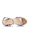 BASTO/百思图夏季专柜同款粉色布面简约舒适坡跟女凉鞋TF608BL6