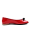 BASTO/百思图春季专柜同款红色牛皮浅口蝴蝶结休闲女单鞋TX620AQ6