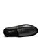 BASTO/百思图春季专柜同款黑色牛皮舒适休闲侧拉链平跟男单鞋15N01AM6