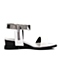 BASTO/百思图夏季专柜同款银/白色牛皮坡跟露趾女凉鞋TST01BL6 专柜2