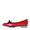 BASTO/百思图秋季专柜同款红色漆皮牛皮浅口女单鞋TYL20CQ6