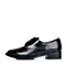 BASTO/百思图秋季专柜同款黑色光面牛皮女单鞋TM224CM6
