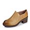 BASTO/百思图秋季专柜同款棕色牛皮舒适粗跟女单鞋TWS20CM6
