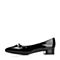 BASTO/百思图秋季专柜同款黑色漆皮胎牛皮浅口女单鞋TR826CQ6