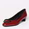 BASTO/百思图秋季专柜同款大红色牛皮女单鞋TW521CQ6