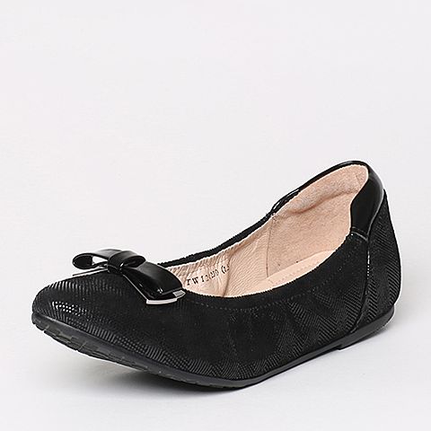 BASTO/百思图秋季专柜同款黑色女休闲鞋TW124CQ6