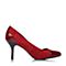 BASTO/百思图秋季专柜同款大红色漆皮牛皮浅口女单鞋TPB40CQ6
