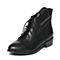 BASTO/百思图冬季专柜同款黑色牛皮时尚休闲女皮靴TS742DD6